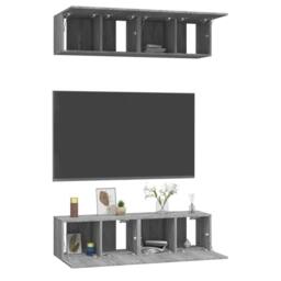 Berkfield Home Wall TV Cabinets 4 pcs Grey Sonoma 60x30x30 cm Engineered Wood - Size: 60 x 30 x 30 cm - thumbnail 3
