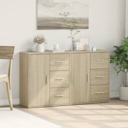 Berkfield Home Sideboards 2 pcs Sonoma Oak 60x31x70 cm Engineered Wood in Light Tan - Size: 60 x 31 x 70 cm