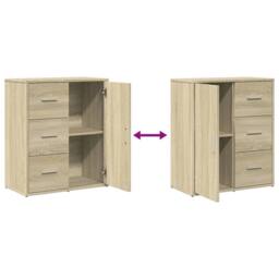 Berkfield Home Sideboards 2 pcs Sonoma Oak 60x31x70 cm Engineered Wood in Light Tan - Size: 60 x 31 x 70 cm - thumbnail 8