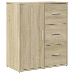 Berkfield Home Sideboards 2 pcs Sonoma Oak 60x31x70 cm Engineered Wood in Light Tan - Size: 60 x 31 x 70 cm - thumbnail 4