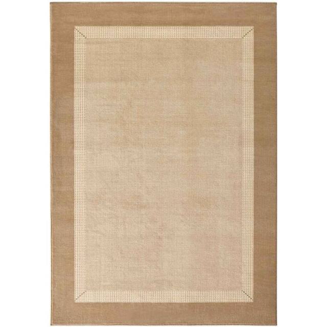 THE RUGS Designer Velours Band Rug Polypropylene Short Pile Rug & Runner in Beige - Size: 120 cm x 170 cm - image 1