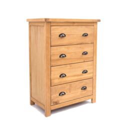 Cabinet Bits Lugo 4 Drawer Chest of Drawers Brass Cup Handle in Light Brown - thumbnail 2