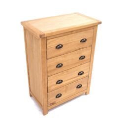 Cabinet Bits Lugo 4 Drawer Chest of Drawers Brass Cup Handle in Light Brown - thumbnail 3