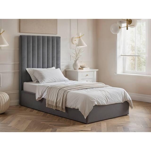 Flair Everley Single Ottoman Bed in Grey - image 1