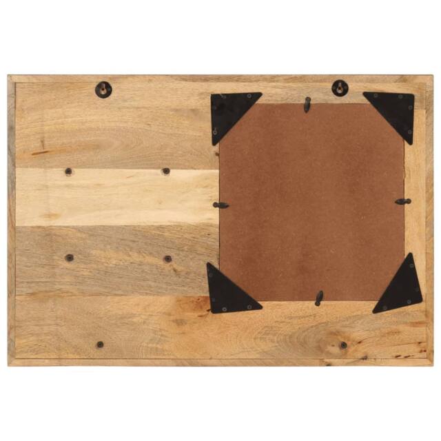 Berkfield Home Mirror with Shelves 80x8x55 cm Glass & Solid Wood Mango in Brown - Size: 80 x 8 x 55 cm - image 1
