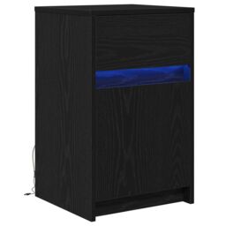 Berkfield Home Bedside Cabinet Black oak 38 x 34 x 61 cm Particle board - thumbnail 2