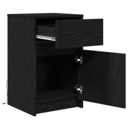 Berkfield Home Bedside Cabinet Black oak 38 x 34 x 61 cm Particle board - thumbnail 5
