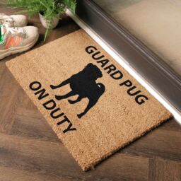 Artsy Mats Guard Pug doormat - Regular 60x40cm in Black - Size: 40 cm x 60 cm - thumbnail 2