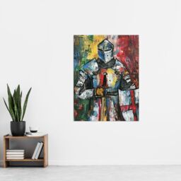 "Artery8 Templar Knight Medieval Armor Sword Painting Wall Art Print - Size: W18"" x H24""" - thumbnail 4