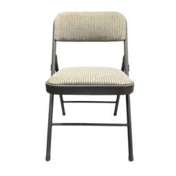 EONLION Cream New Deluxe Steel Folding Office Chair with Fabric Padded Seat