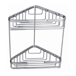 Brass 2 Tier Corner Caddies Storage Basket Chrome