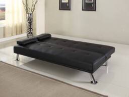 Comfy Living Ltd Italian Style Faux Leather Sofa Bed in Black - thumbnail 2