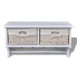 Berkfield Home Wall Shelf White 60x23.5x33 cm Paulownia Wood - thumbnail 2