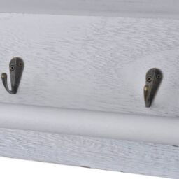 Berkfield Home Wall Shelf White 60x23.5x33 cm Paulownia Wood - thumbnail 6