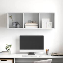 Berkfield Home Practical Wall-mounted TV Cabinet White 37x37x107 cm Engineered Wood - Size: 37 x 37 x 107 cm - thumbnail 1