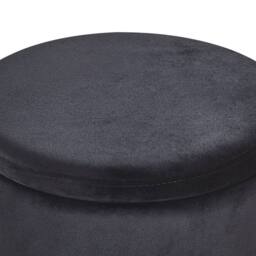 Wyld and Coco Velvet Pouffes Set of 2 Black with Metallic Band - thumbnail 6