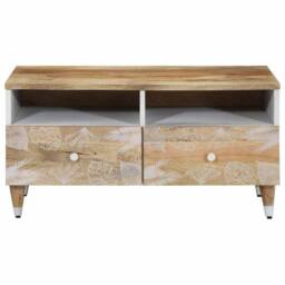 Berkfield Home Coffee Table 80x54x40 cm Solid Wood Mango in Brown - Size: 80 x 54 x 40 cm - thumbnail 1
