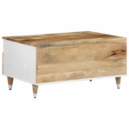 Berkfield Home Coffee Table 80x54x40 cm Solid Wood Mango in Brown - Size: 80 x 54 x 40 cm - thumbnail 5