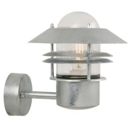 Nordlux Blok Outdoor Wall Light Silver Galv Steel Garden E27 IP54 Mains