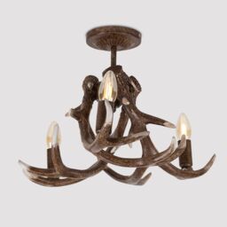 ValueLights Caribou Antler 3 Way Brown Ceiling Bar Light - thumbnail 3