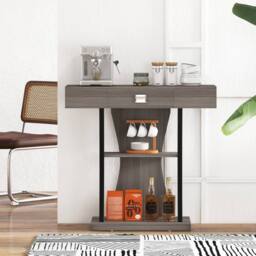 CASART Modern Console Table Behind Couch Table w/ Drawer Foyer Entryway Table in Grey - thumbnail 5