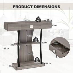 CASART Modern Console Table Behind Couch Table w/ Drawer Foyer Entryway Table in Grey - thumbnail 7