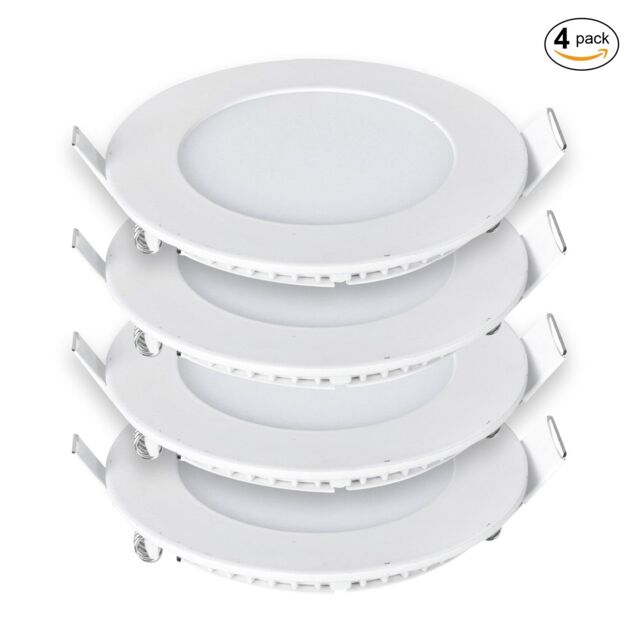 ENER-J 3W Recessed Round LED Mini Panel 85mm diameter (Hole Size 70mm), CE Driver, 90 Lm/Watt, RA 80, 6000K (Pack of 4) - image 1