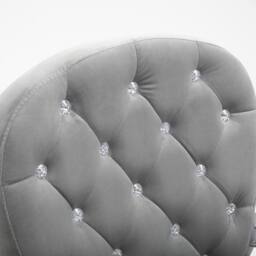 FORGEVIO Office Chair Velour Diamond Tufted Padded Ergonomic Grey - thumbnail 3