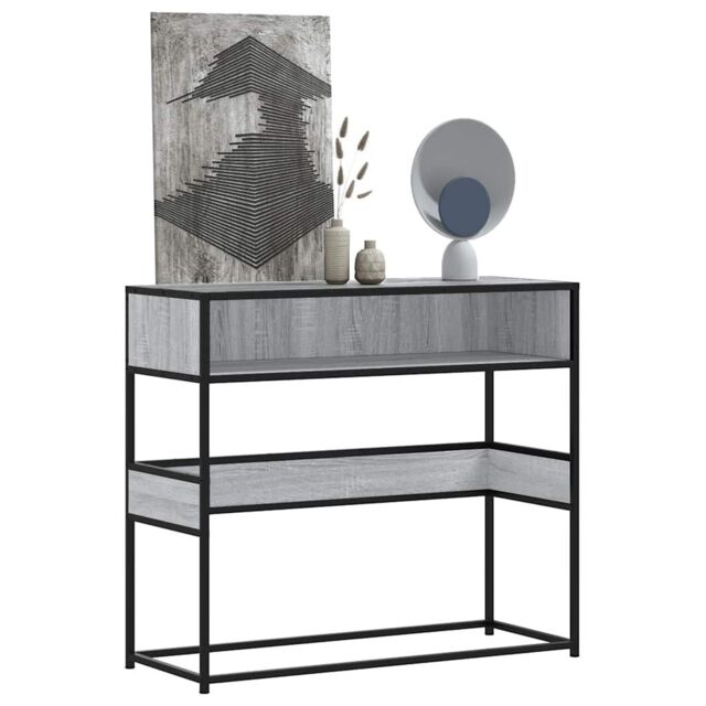 Berkfield Home Console Table Grey Sonoma 90x35x80 cm Engineered Wood - Size: 90 x 35 x 80 cm - image 1