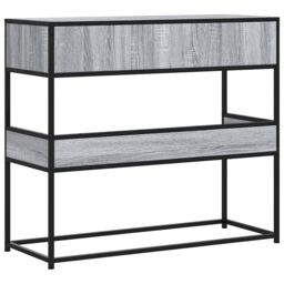 Berkfield Home Console Table Grey Sonoma 90x35x80 cm Engineered Wood - Size: 90 x 35 x 80 cm - thumbnail 6