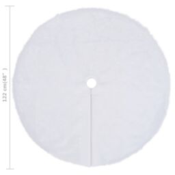 Berkfield Home Christmas Tree Skirt White 122 cm Faux - thumbnail 6