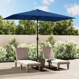 Berkfield Home Outdoor Parasol with Metal Pole 300x200 cm Azure in Blue - thumbnail 1