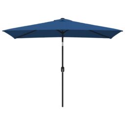 Berkfield Home Outdoor Parasol with Metal Pole 300x200 cm Azure in Blue - thumbnail 2