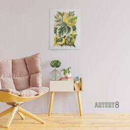 "Artery8 Ivy Leaf Variations Vintage Botanical Hibberd Canvas Wall Art in Green - Size: W18"" x H24""" - thumbnail 3