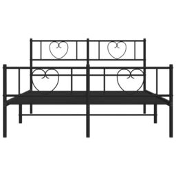 Berkfield Home Metal Bed Frame with Headboard & Footboard Black 160x200 cm - thumbnail 5