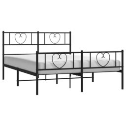 Berkfield Home Metal Bed Frame with Headboard & Footboard Black 160x200 cm - thumbnail 3