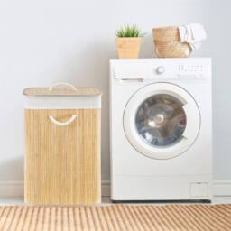 SPETLEK Bamboo Laundry Basket with Lid in Beige - thumbnail 4