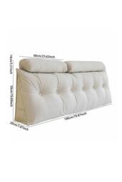 Living and Home Wedge Headboard Pillow with Removable Cover and 2 Bolster Pillows in Beige - thumbnail 9