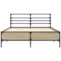 Berkfield Home Bed Frame without Mattress Sonoma Oak 120x200 cm in Brown - Size: Small Double - thumbnail 4