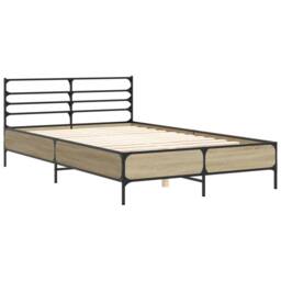 Berkfield Home Bed Frame without Mattress Sonoma Oak 120x200 cm in Brown - Size: Small Double - thumbnail 3