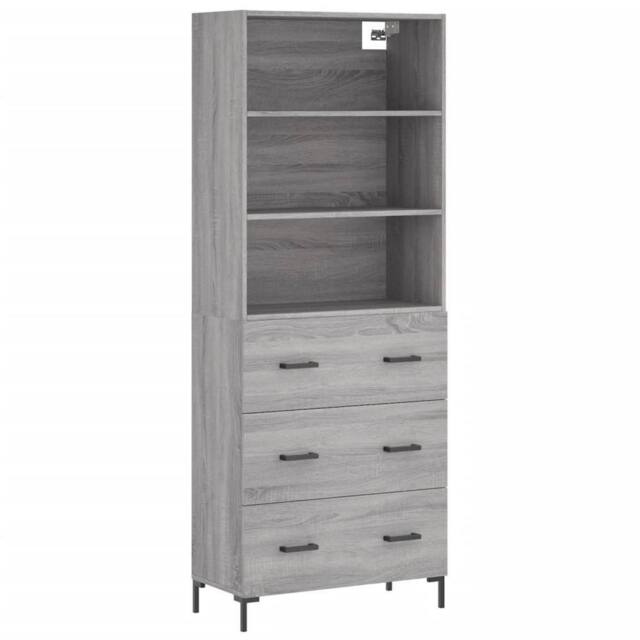 Berkfield Home Highboard Grey Sonoma 69.5x34x180 cm Engineered Wood - image 1