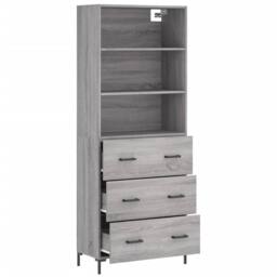 Berkfield Home Highboard Grey Sonoma 69.5x34x180 cm Engineered Wood - thumbnail 4