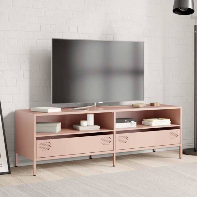 Berkfield Home TV Cabinet Pink 135x39x43.5 cm Cold-rolled Steel - image 1
