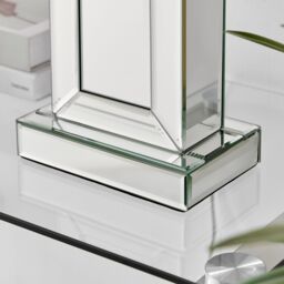 FurnitureboxUK Talia Energy Efficient Tall Mirrored Table Lamp Light With Fabric Shade (Including Bulb) in Black - thumbnail 3