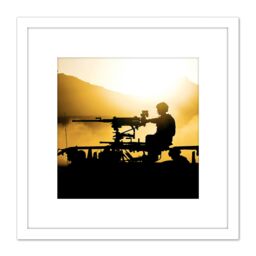 Artery8 Ethell British Military Marines Bravo Jackal Afghanistan Photo 8X8 Inch Square Wooden Framed Wall Art Print Picture with Mount in White - thumbnail 1