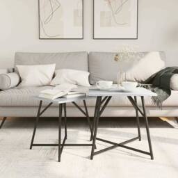 Berkfield Home Set of 2 Side Tables in Grey Sonoma with Engineered Wood & Metal - thumbnail 4