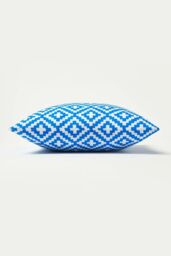 Homescapes Luxury Waterproof Blue Geometric Outdoor Cushion 45 x 45 cm, Set of 2 - Size: 45 cm x 45 cm - thumbnail 5