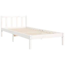 Berkfield Home Beautiful Bed Frame with Headboard White 100x200 cm Solid Wood - thumbnail 9