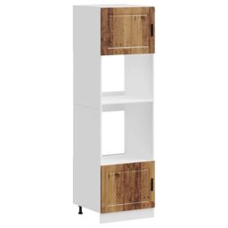 Berkfield Home Oven Cabinets 2 pcs Porto Old Wood Engineered Wood in Brown - thumbnail 2