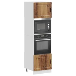 Berkfield Home Oven Cabinets 2 pcs Porto Old Wood Engineered Wood in Brown - thumbnail 1